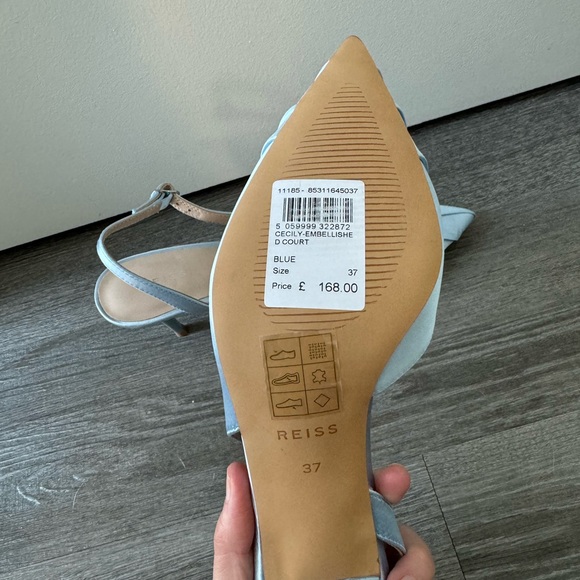 Reiss Cecily Pointed Court Shoes Blue - Picture 6 of 6